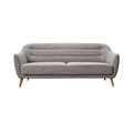 **Tytuł techniczny w języku polskim: Elegancka sofa z szarym materiałem i drewnianymi nóżkami**